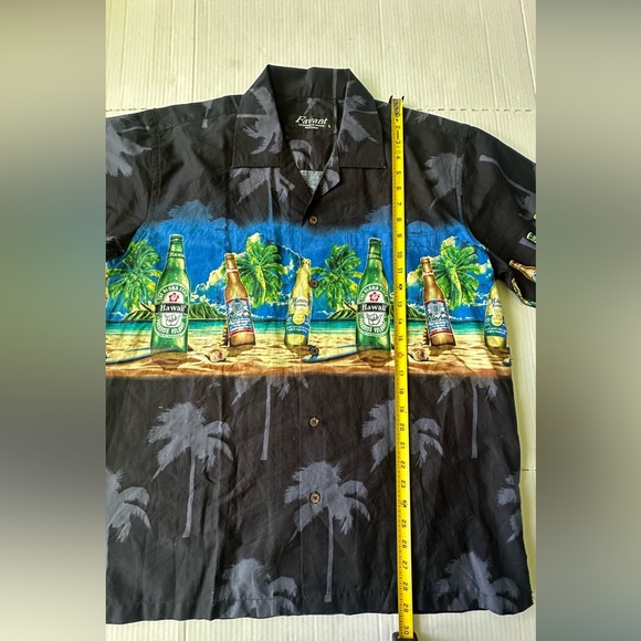Favant Mens Hawaiian Shirt Tiki Lounge Beer‎ Bottle Short Sleeve Button Sz Large - Picture 3 of 5